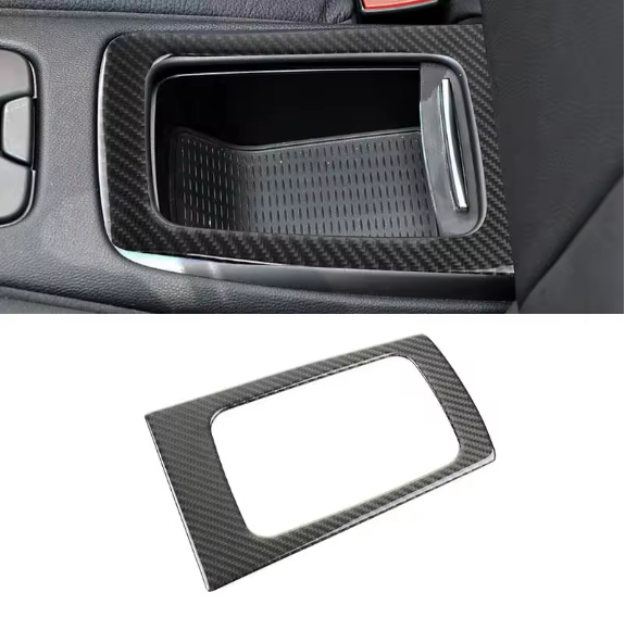 E90 Center Console Storage Frame Trim β Carbon Fiber Look (E9X 2005β2012, Pre-LCI & LCI)