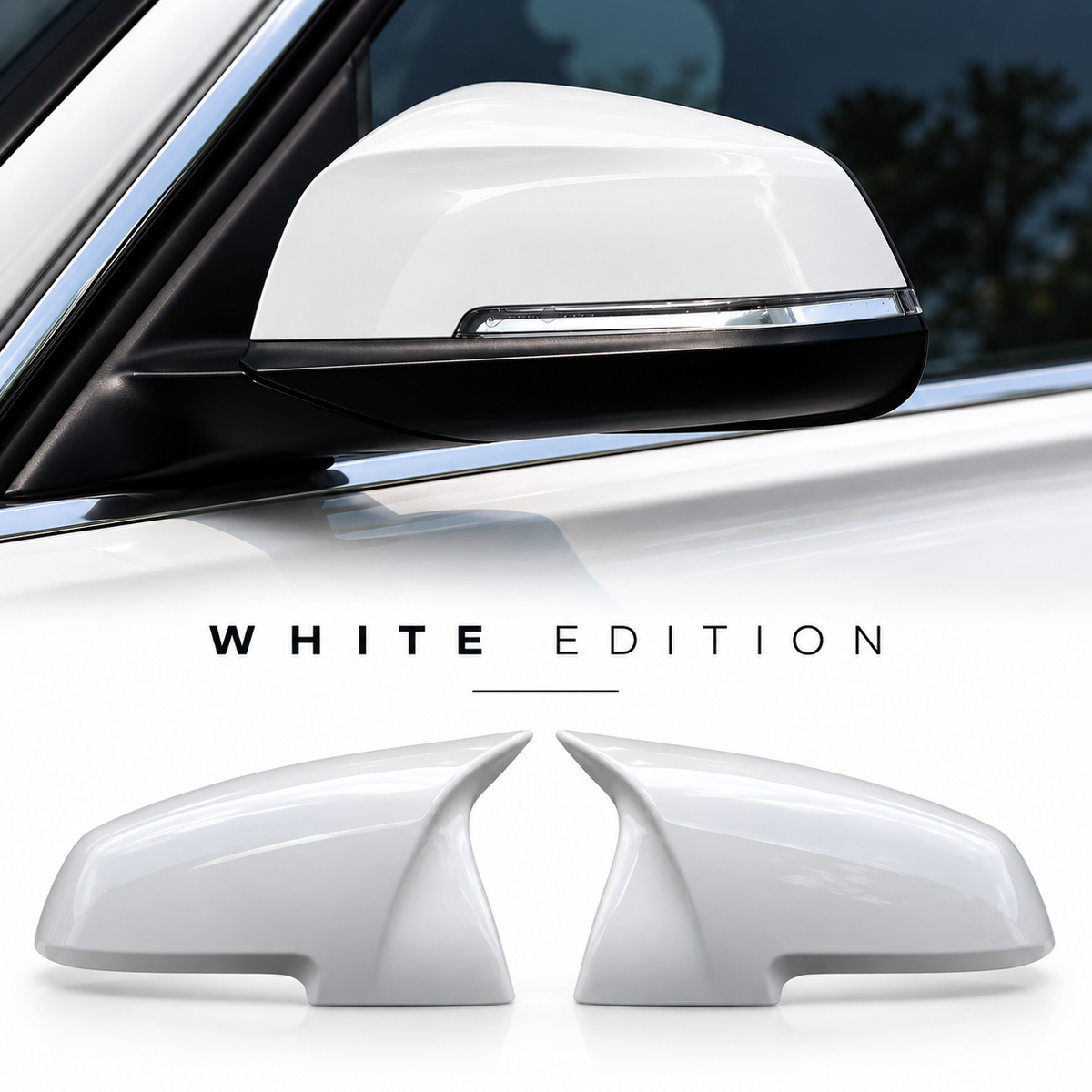 BMW F30 Mirror Caps – Gloss Black / Carbon Look | 2012–2019 | Pre-LCI & LCI