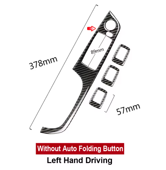 E90 Carbon Fiber Window Switch Panel Trim β Driver Side Interior Cover (E9X 2005β2012, Pre-LCI & LCI)