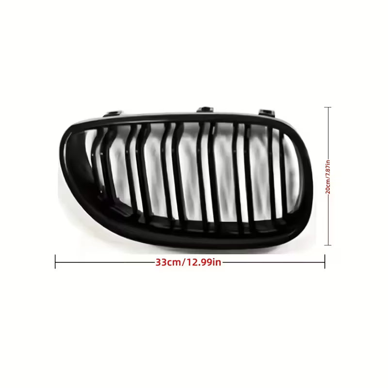 E60 Gloss Black Front Kidney Grilles – Sport Style Pair (E6X 2003–2010, Pre-LCI & LCI)