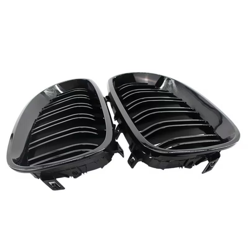 E60 Gloss Black Front Kidney Grilles – Sport Style Pair (E6X 2003–2010, Pre-LCI & LCI)