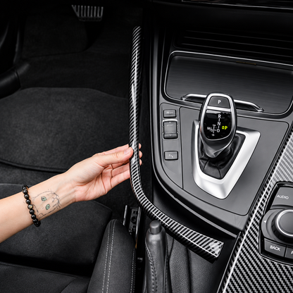 BMW F30 Center Console Side Trim Cover (2013–2018) – Carbon Look