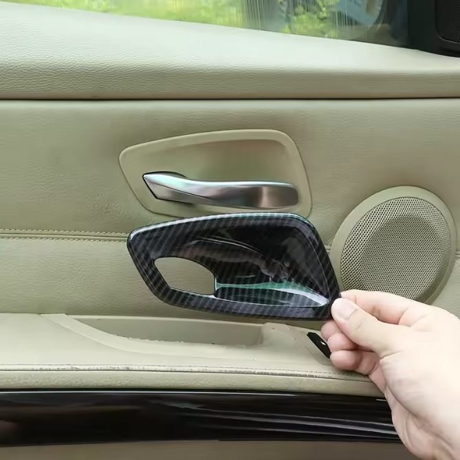 E90 Door Handle Bowl Trim – Interior Carbon / Silver Upgrade (E9X 2005–2012, Pre-LCI & LCI)