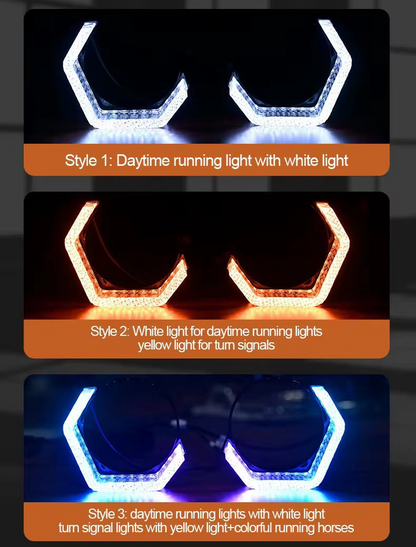 BMW E90  RGB LED Angel Eyes Shrouds – App Control & Dynamic Turn Signal (2005-2011)
