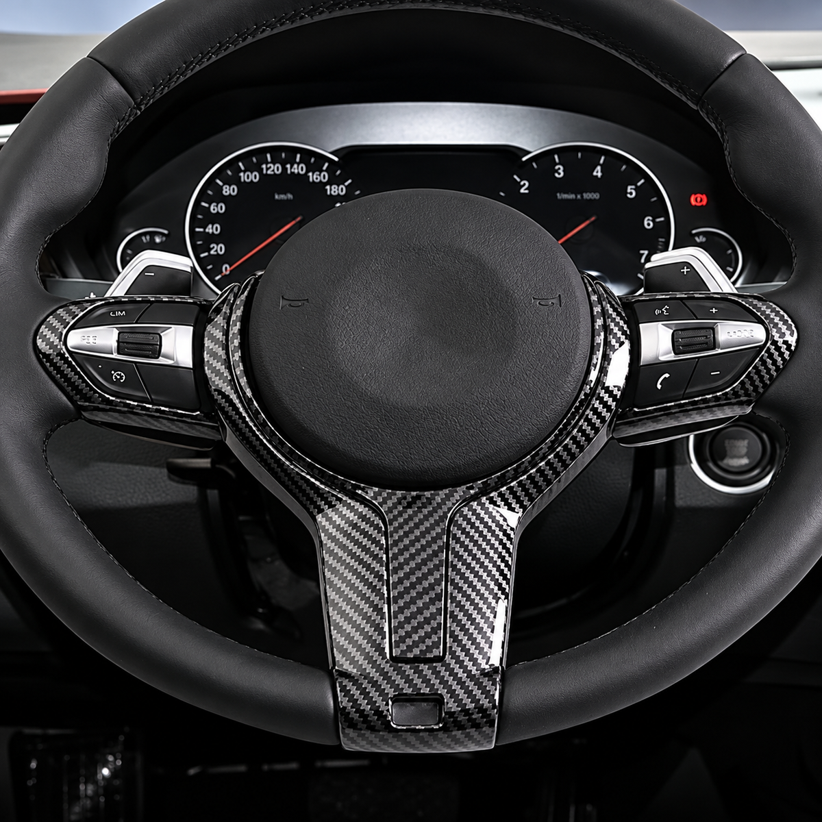 BMW F30 Carbon Fiber Style Steering Wheel Trim Cover