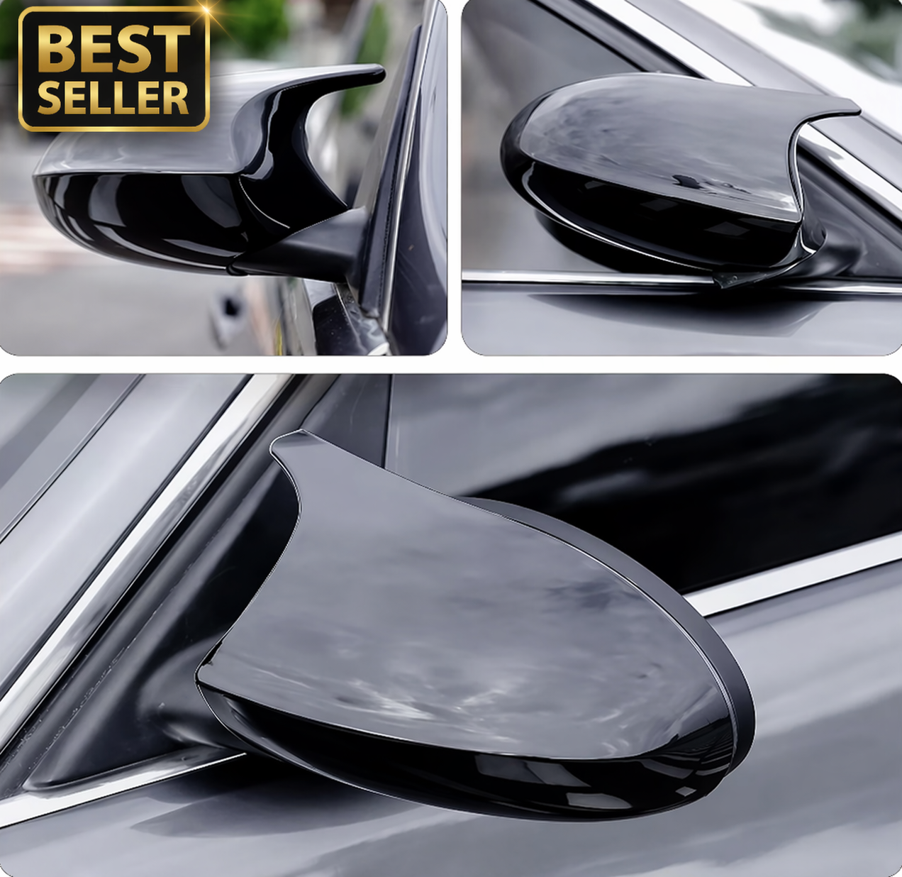 E90 “Batman” Mirror Covers – Sport Side Mirror Caps Pair (E9X 2005–2012, Pre-LCI & LCI)