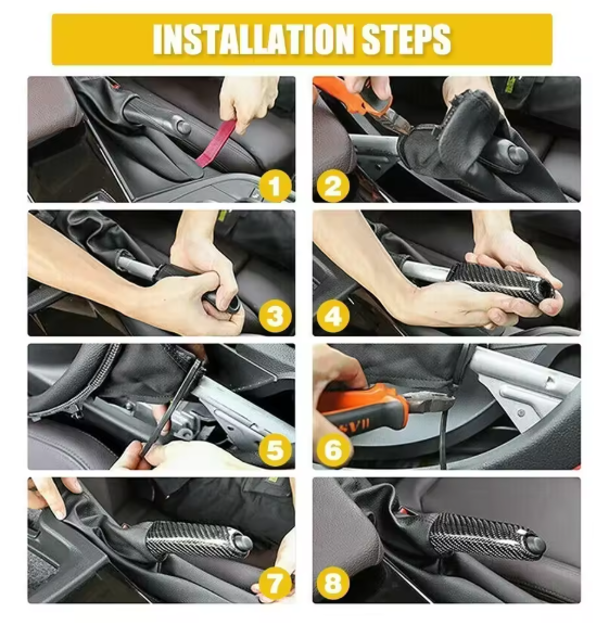 E60 Carbon Style Handbrake Handle Cover – OEM Fit Interior Upgrade (E6X 2003–2010, Pre-LCI & LCI)