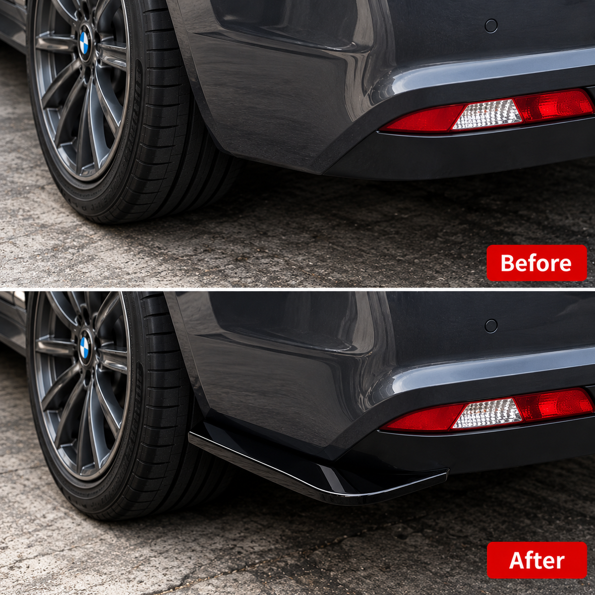 BMW F30 Rear Bumper Lip Splitters (2013–2019)