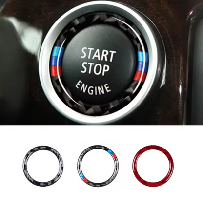 E90 Start Button Trim Ring – Carbon / M Style (E9X 2005–2012, Pre-LCI & LCI)