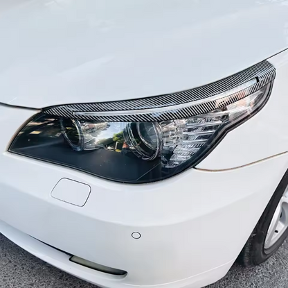 E60 Headlight Eyebrow Eyelids – Sport “Evil Eye” Style Pair (E6X 2003–2010, Pre-LCI & LCI)