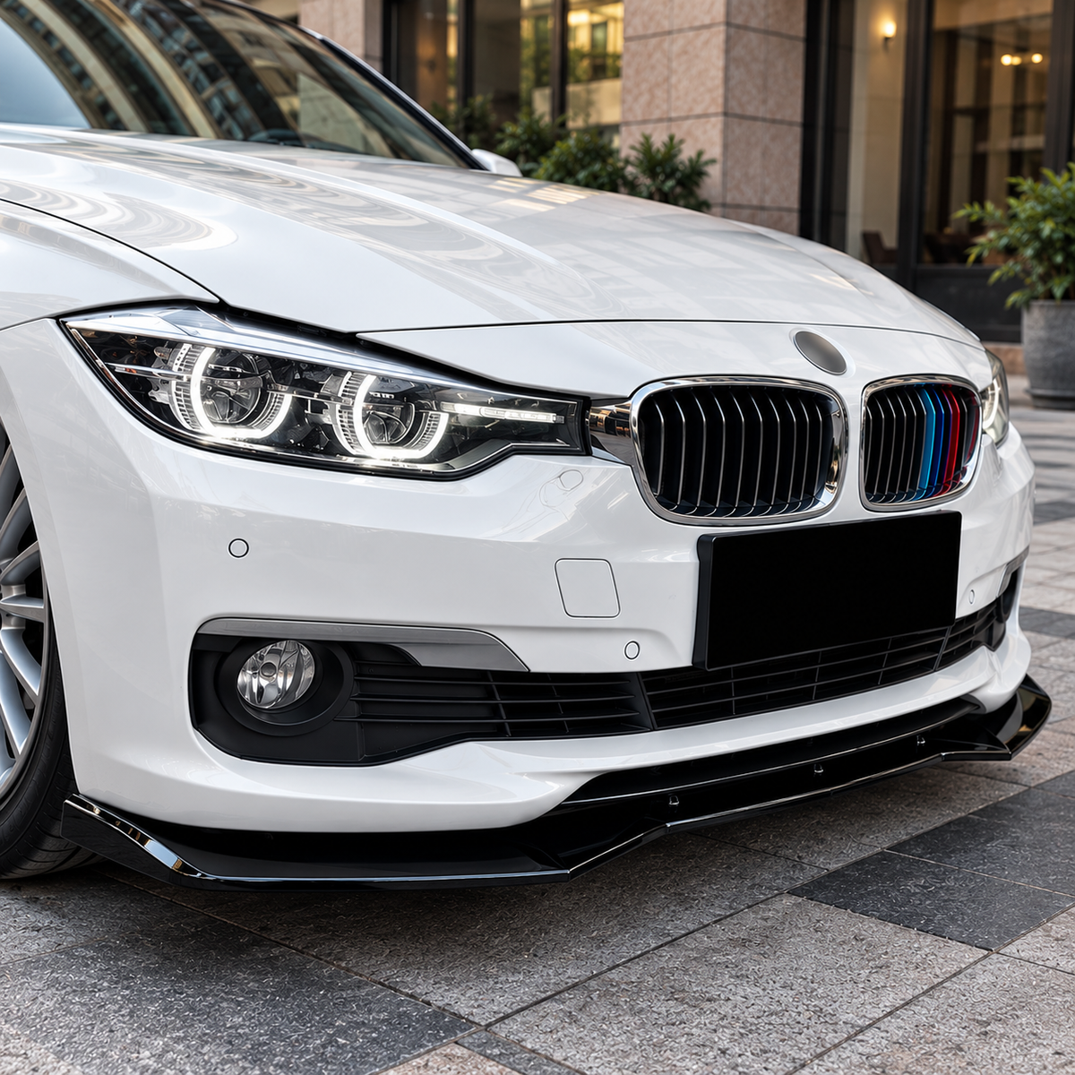 BMW F30 Front Lip – Non-M Sport | Gloss Black | 2012–2019 | Pre-LCI & LCI