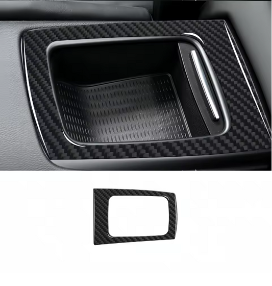 E90 Center Console Storage Frame Trim – Carbon Fiber Look (E9X 2005–2012, Pre-LCI & LCI)