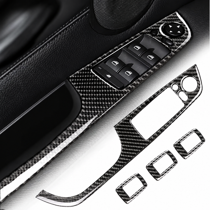 E90 Carbon Fiber Window Switch Panel Trim – Driver Side Interior Cover (2005–2012)