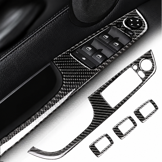 E90 Carbon Fiber Window Switch Panel Trim – Driver Side Interior Cover (2005–2012)