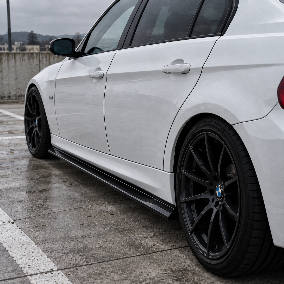 BMW F30 Side Skirt Extensions – Gloss Black | 2012–2019