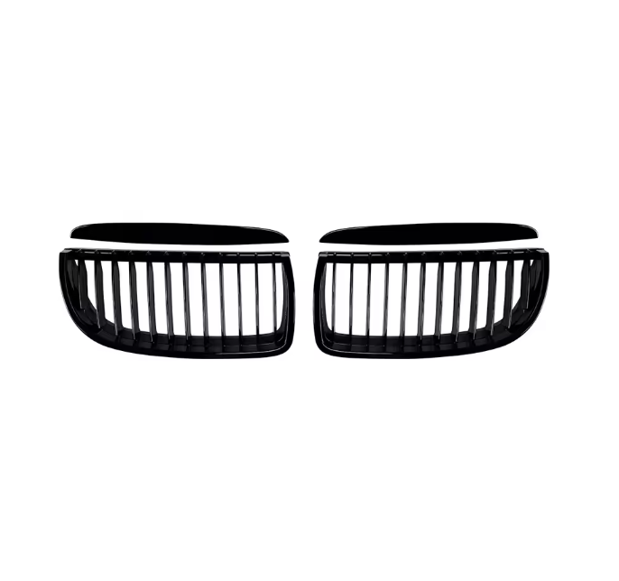 E90 Front Grille – Matte Black Double Line (E90 & E91 2005–2008, Pre-LCI)