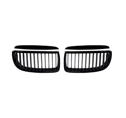 E90 Front Grille – Matte Black Double Line (E90 & E91 2005–2008, Pre-LCI)
