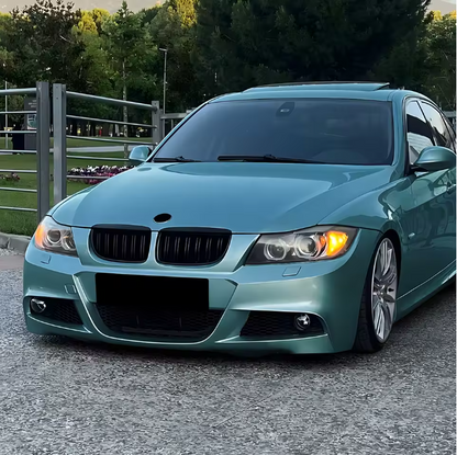 E90 Front Grille – Matte Black Double Line (E90 & E91 2005–2008, Pre-LCI)