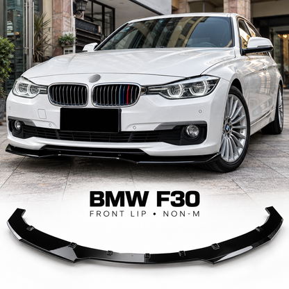 BMW F30 Front Lip – Non-M Sport | Gloss Black | 2012–2019 | Pre-LCI & LCI