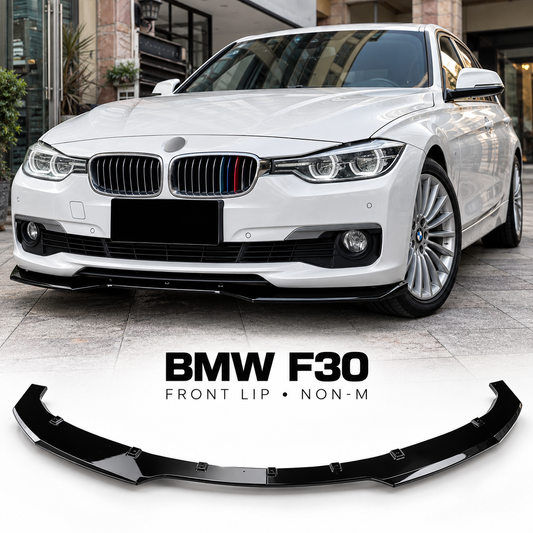 BMW F30 Front Lip – Non-M Sport | Gloss Black | 2012–2019 | Pre-LCI & LCI