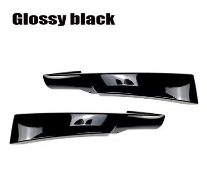 E90 LCI M Sport Front Bumper Splitters – Gloss Black / Carbon Look (E90 & E91 2009–2012  LCI)