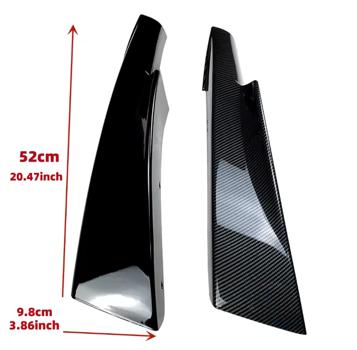 E90 LCI M Sport Front Bumper Splitters – Gloss Black / Carbon Look (E90 & E91 2009–2012  LCI)