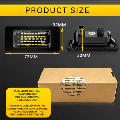E90 Strong LED License Plate Light 2Pcs