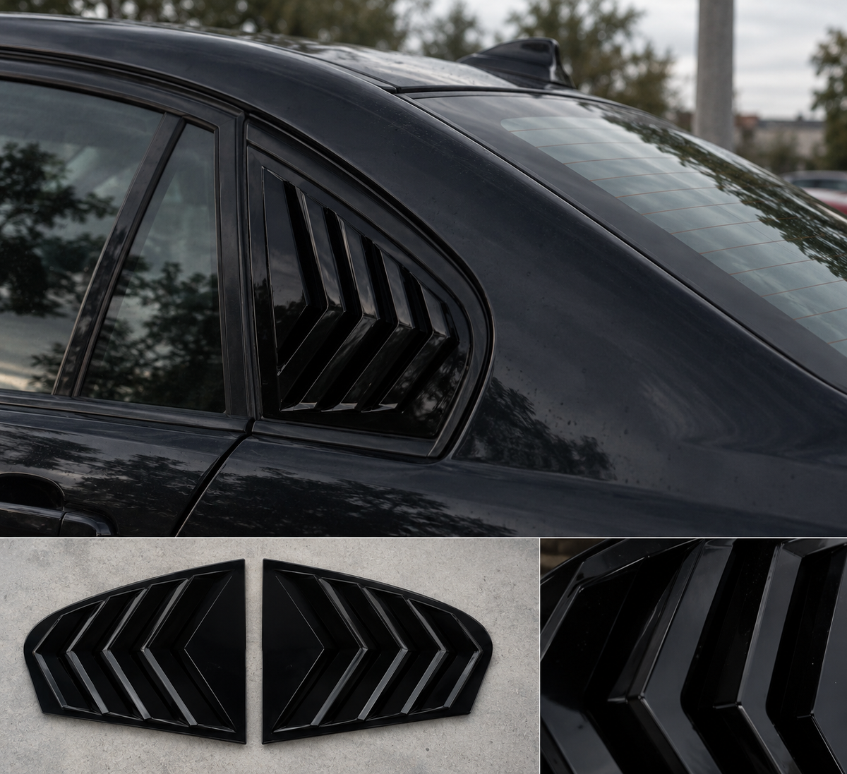 BMW E90 Rear Quarter Window Louvers (2005–2011)