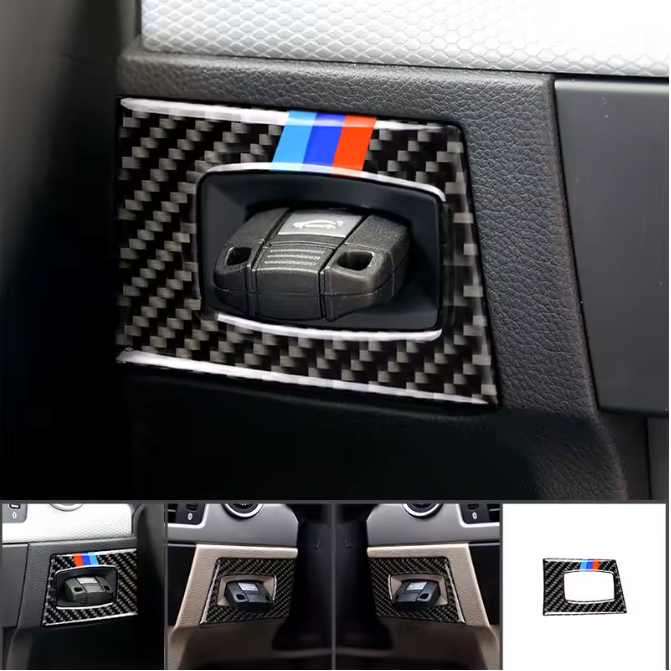 E90 Carbon Fiber Ignition Key Hole Trim – Interior Styling Cover (E9X 2005–2012, Pre-LCI & LCI)