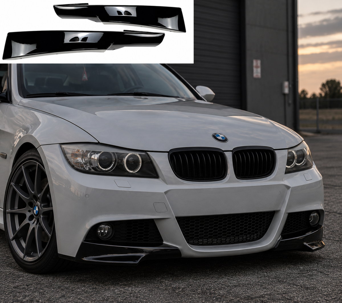 E90 LCI M Sport Front Bumper Splitters (2005–2012)
