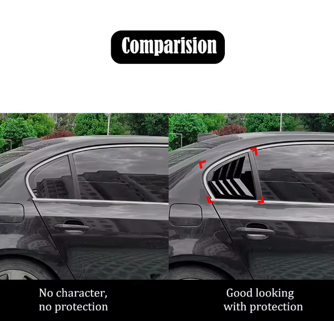 E60 Rear Window Louver Covers – Sport Vent Style Pair (E60 2003–2010, Pre-LCI & LCI)