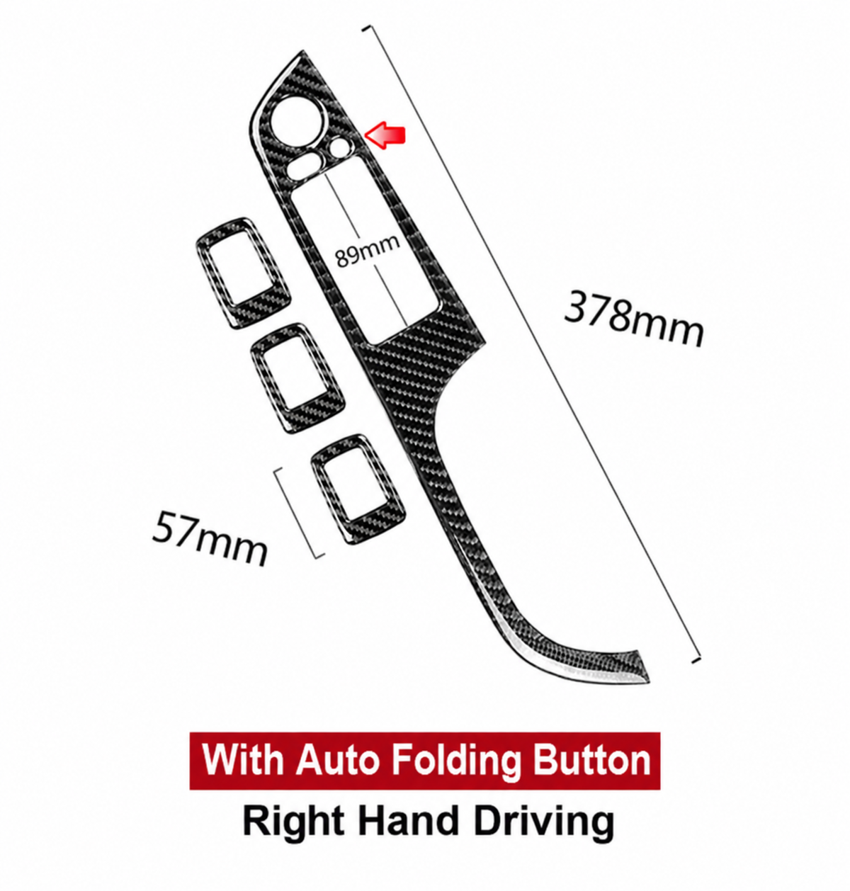 E90 Carbon Fiber Window Switch Panel Trim – Driver Side Interior Cover (2005–2012)