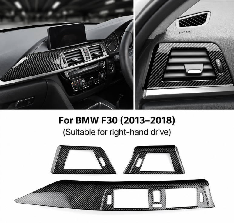 BMW F30 Dashboard Air Vent Trim Cover (2013–2018) – Carbon Look