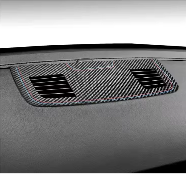 E90 Dashboard Center Air Vent Trim Cover – Carbon Fiber / Alcantara (E9X 2005–2012, Pre-LCI & LCI)