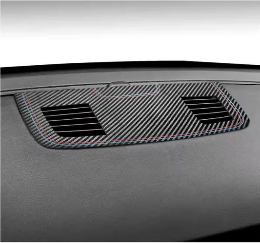 E90 Dashboard Center Air Vent Trim Cover – Carbon Fiber / Alcantara (E9X 2005–2012, Pre-LCI & LCI)