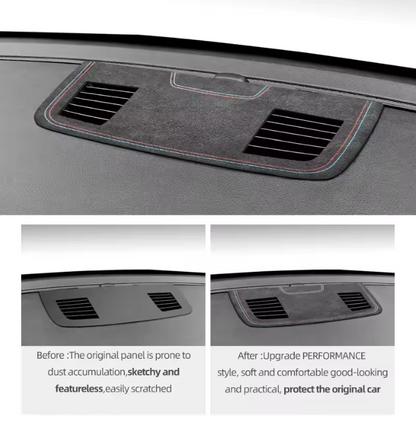 E90 Dashboard Center Air Vent Trim Cover – Carbon Fiber / Alcantara (E9X 2005–2012, Pre-LCI & LCI)