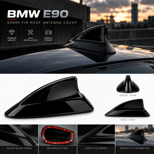 E90 Shark Fin Roof Antenna Cover – Carbon Fiber Look (2005–2012)