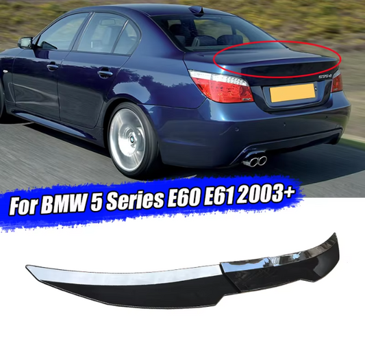 Rear Trunk Spoiler for BMW 5 Series E60 / E61 (2004–2010) – Gloss Black / Carbon Look