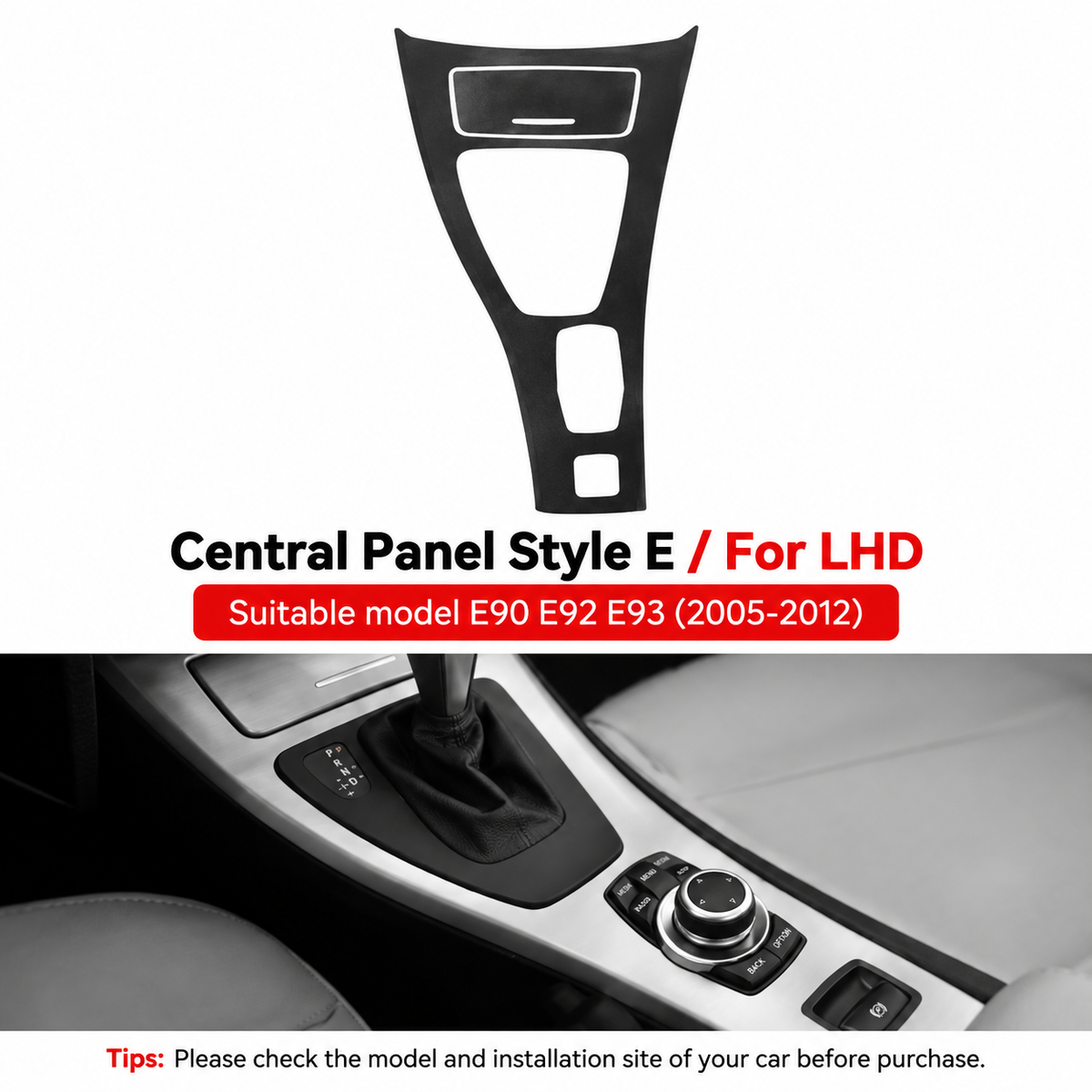 BMW E90 Alcantara Center Console Trim
