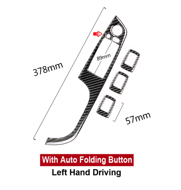 E90 Carbon Fiber Window Switch Panel Trim – Driver Side Interior Cover (E9X 2005–2012, Pre-LCI & LCI)