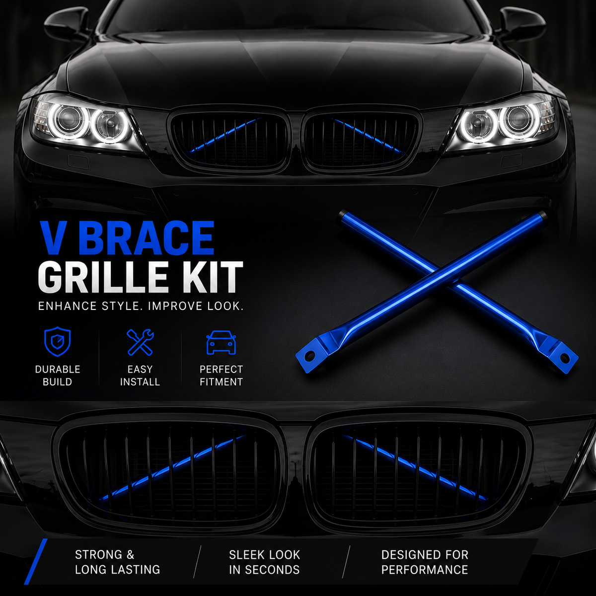 E90 Front V-Brace Strut Bar (2005–2012)