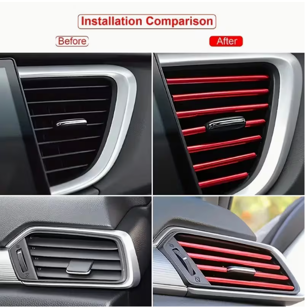 E90 Interior Air Vent U-Shape Trim Strips – Climate Control Styling 10PCS (E9X 2005–2012, Pre-LCI & LCI)