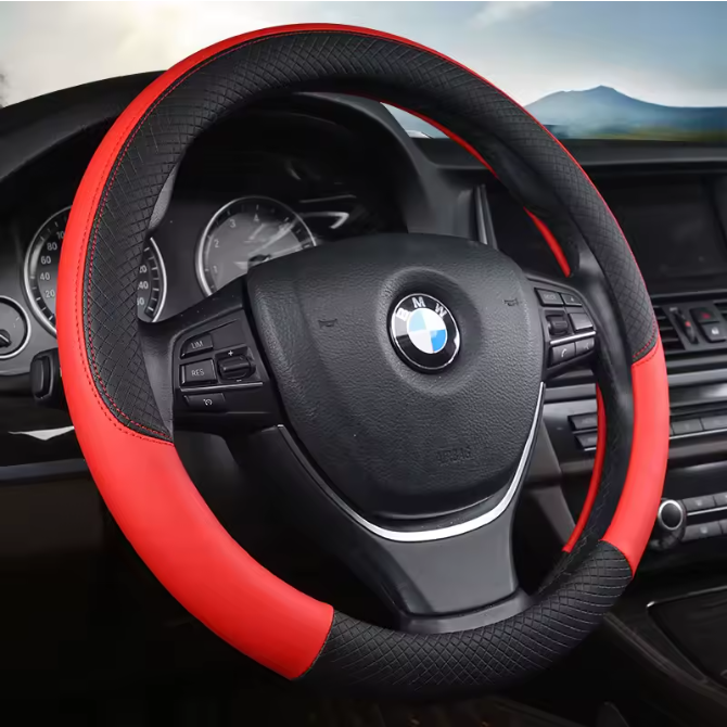 E60 Leather Steering Wheel Cover – Sport Interior Upgrade (E6X 2003–2010, Pre-LCI & LCI)