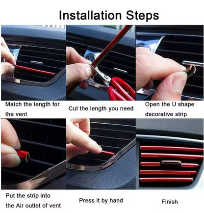 E90 Interior Air Vent U-Shape Trim Strips – Climate Control Styling 10PCS (E9X 2005–2012, Pre-LCI & LCI)