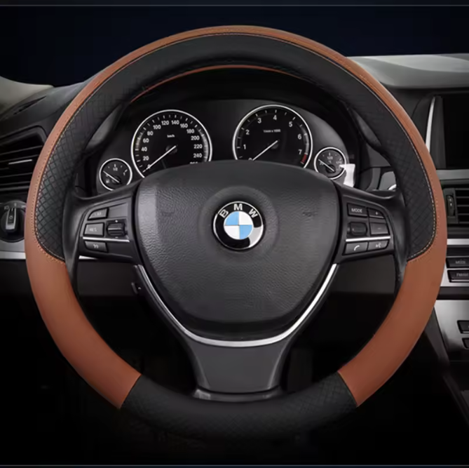 E60 Leather Steering Wheel Cover – Sport Interior Upgrade (E6X 2003–2010, Pre-LCI & LCI)