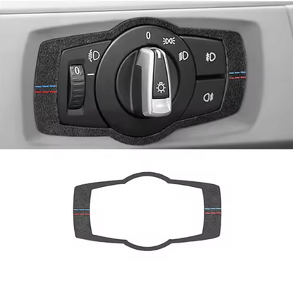 E90 Headlight Switch Trim Cover – Carbon Fiber / Alcantara Interior Frame (E9X 2005–2012, Pre-LCI & LCI)