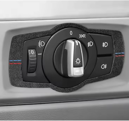 E90 Headlight Switch Trim Cover – Carbon Fiber / Alcantara Interior Frame (E9X 2005–2012, Pre-LCI & LCI)