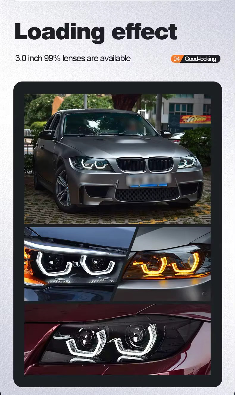 BMW E90  RGB LED Angel Eyes Shrouds – App Control & Dynamic Turn Signal (2005-2011)
