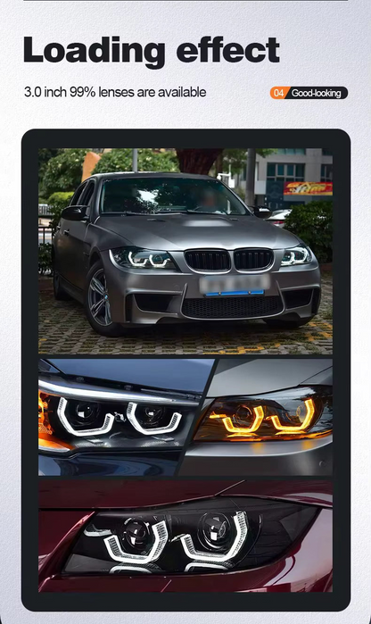 BMW E90  RGB LED Angel Eyes Shrouds – App Control & Dynamic Turn Signal (2005-2011)