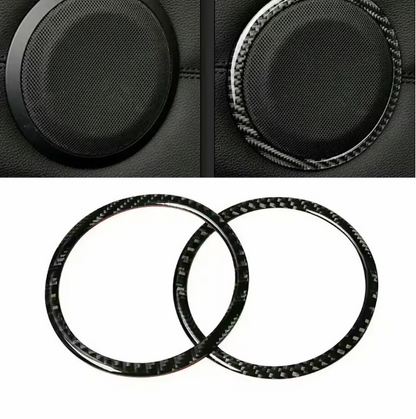 E90 Carbon Fiber Door Speaker Trim Rings – Interior Upgrade (E9X 2005–2012, Pre-LCI & LCI)